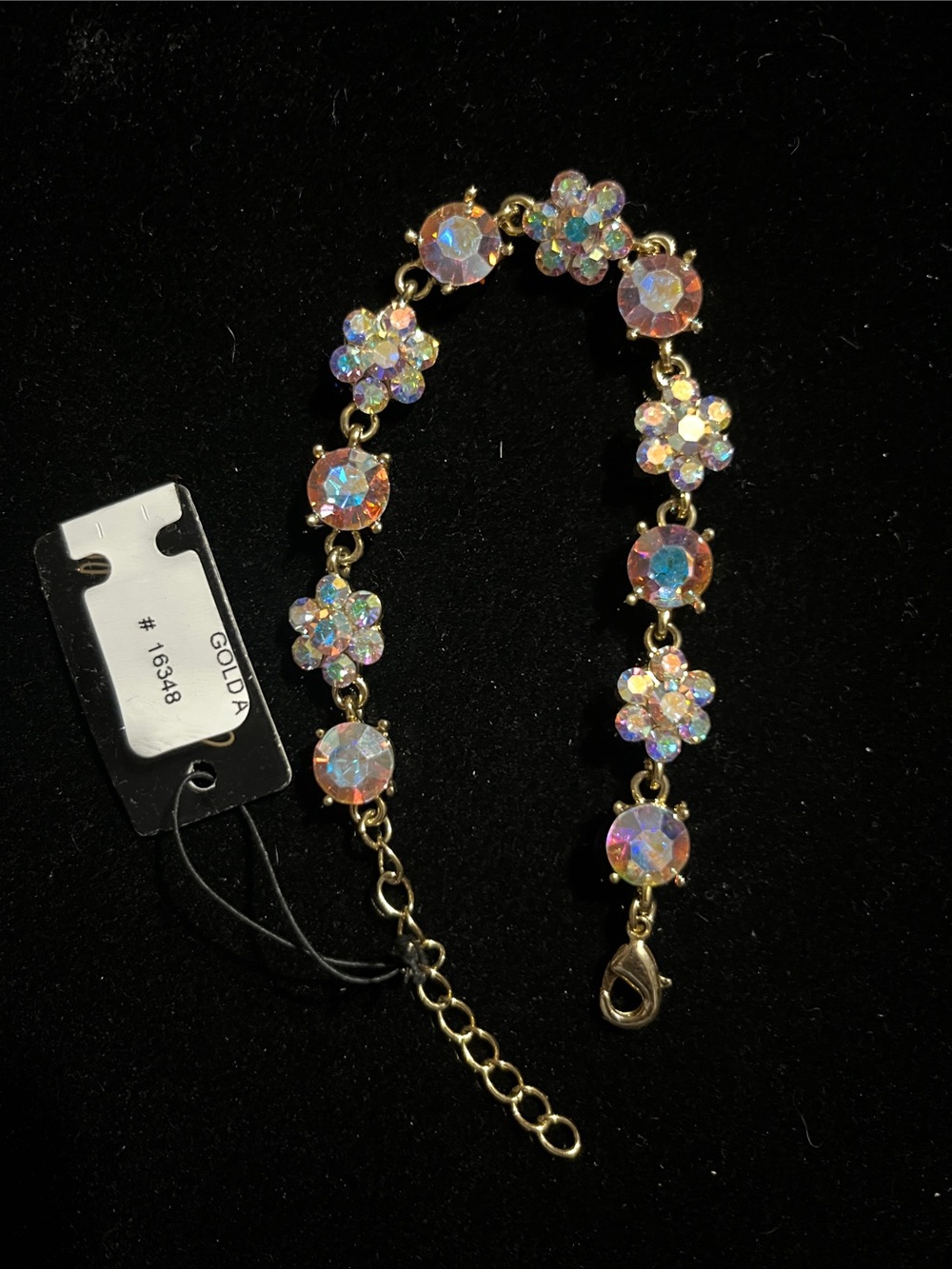 Jim Ball Gold-Tone Floral aurora Crystal Bracelet - Iridescent Pink